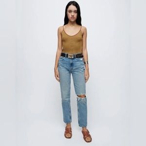 Re/Done Women's Straight Leg Jeans - Light Blue